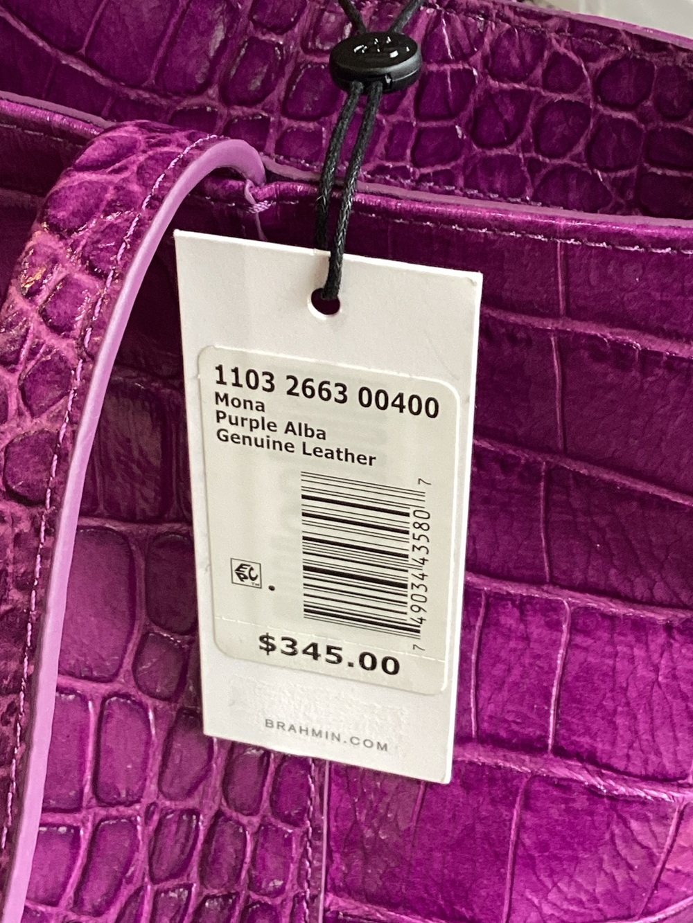 Brahmin Mona Purple Alba Leather Tote - Picture 7 of 7